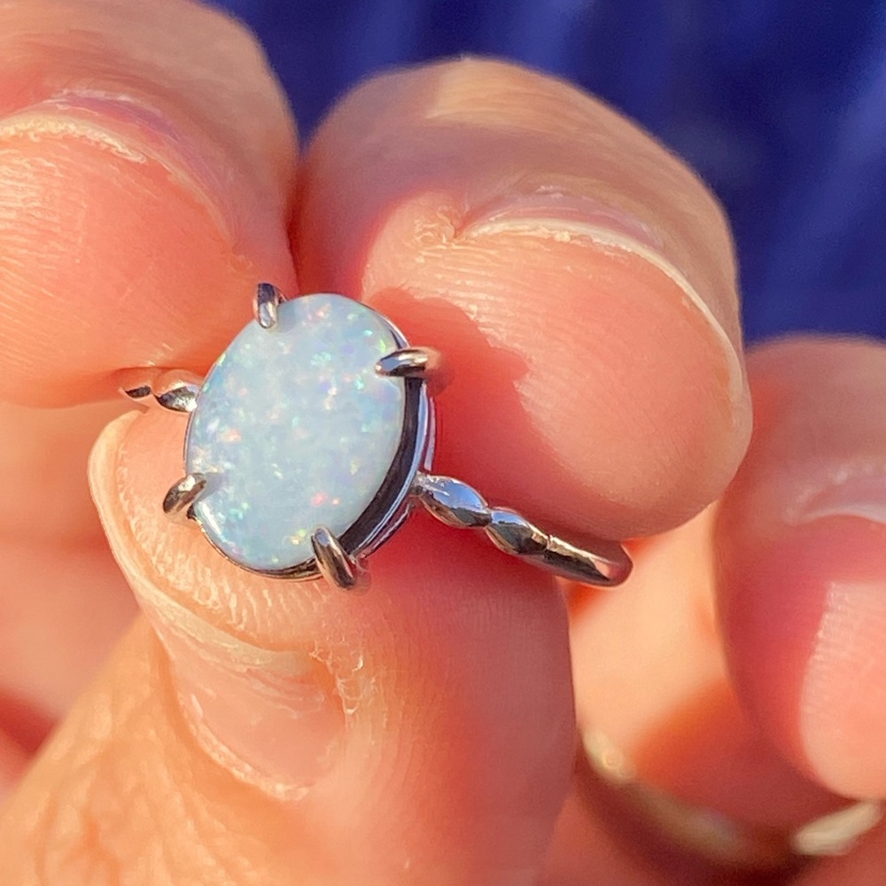 925 sterling Silver Australian Opal Ring
